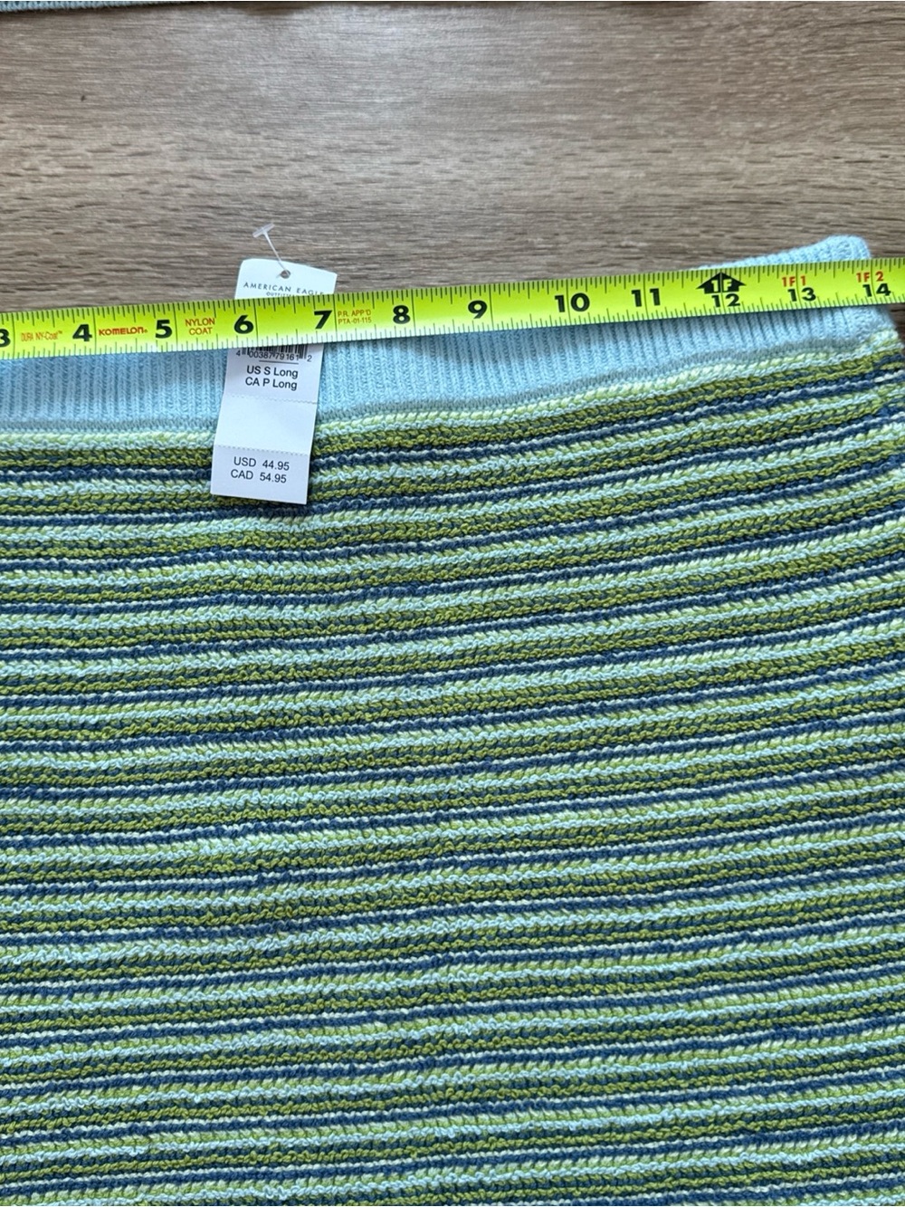 Women’s Striped Knit Tank Top & Skirt Set - Mint, Lime & Navy - S - Picture 3 of 8